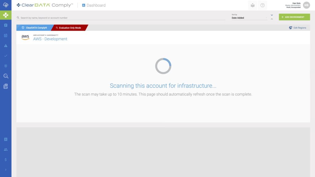 ClearDATA Account infrastructure scan